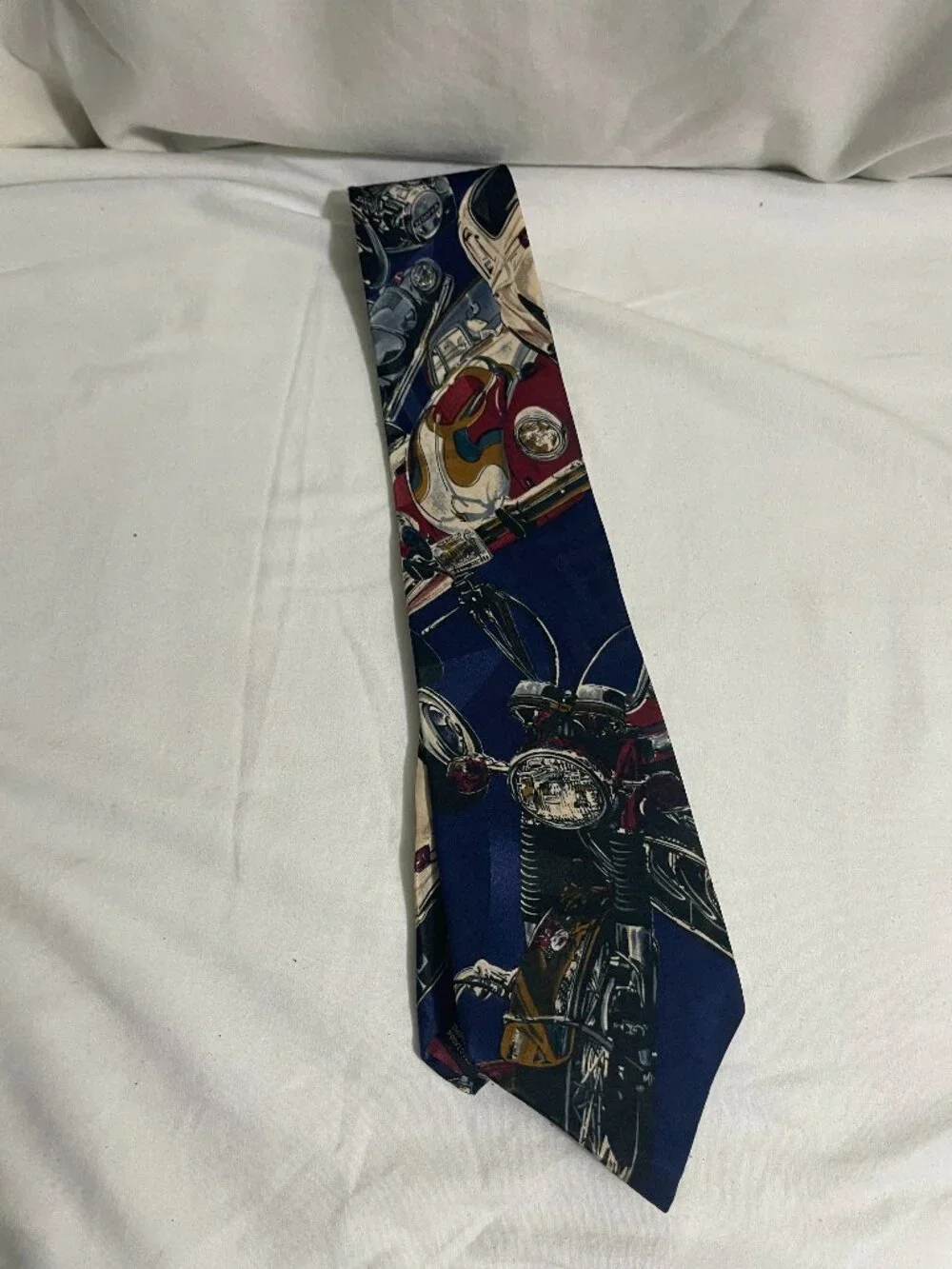 Fabienne Men’s Motorcycle Classic Car Novelty Neck Tie Blue Polyester